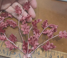 vintage millinery fern velvet leaves hand wrapped english rose 1 spray Japan