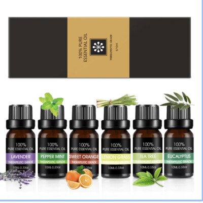Essential Öl Set 6* 10ml Therapeutisch 100% Pur Essential Öl Neu