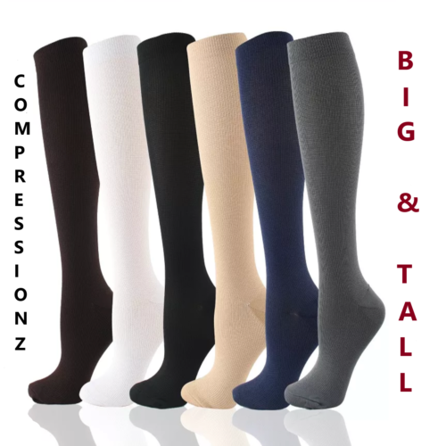 Big and Tall Compression Socks Pain Relief Calf Leg Foot Support