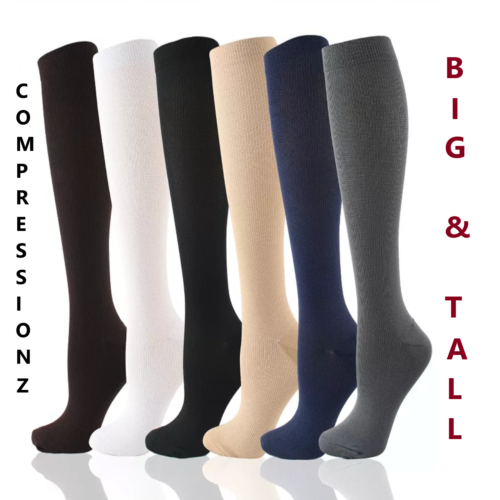 Big and Tall Compression Socks Pain Relief Calf Leg Foot Support Stocking - Picture 1 of 14