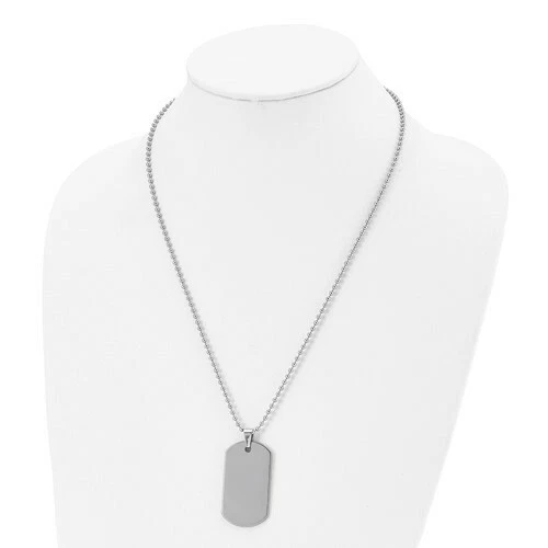 *BRAND NEW* Chisel Tungsten Polished Dog Tag 22 inch Men's Necklace TUN100-22 - Image 2 of 4