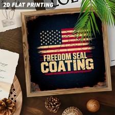 Patriotic USA Freedom Seal Coating Wooden Plaque 4th Of July Rustic Home Decor