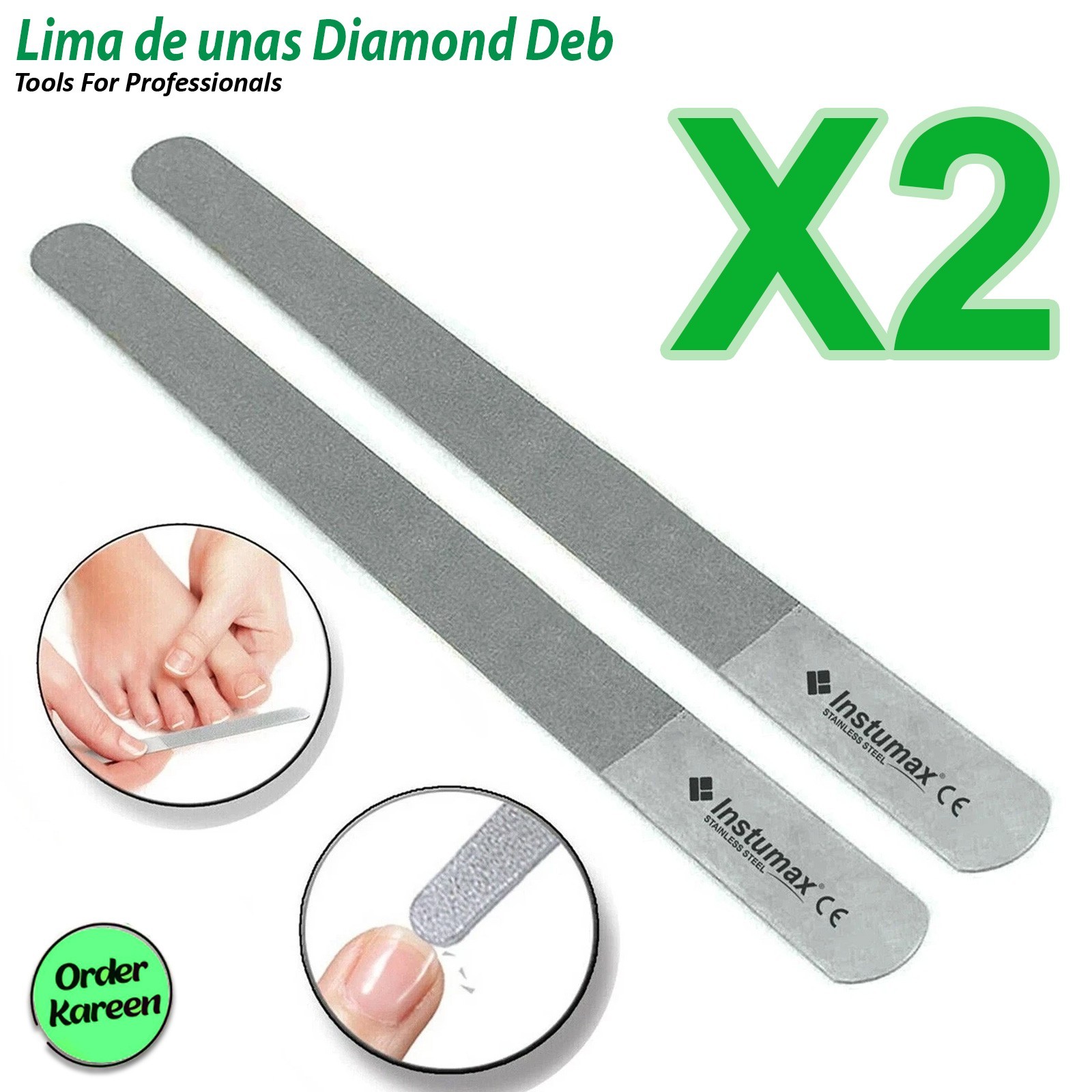 Lima de Uñas de Pies y Manos Diamante Manicura Pedicura Podología CE