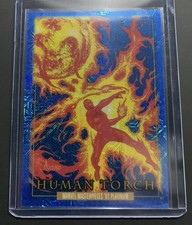SkyBox 2024 Marvel Masterpieces '92 Platinum #31 Human Torch Blue Traxx