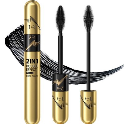 +Hellokiss Wimperntusche Wasserfest Schwarz, 2 In 1 4D Seidenfaser Wimperntus...