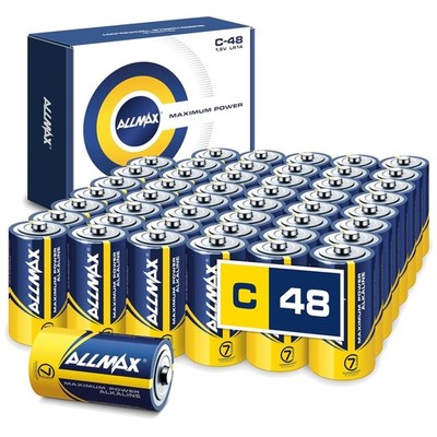 48 Count Allmax C Batteries - Ultra Long-Lasting Performance