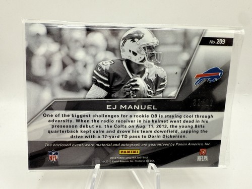 2013 Spectra EJ Manuel Rookie Signature Materials Patch RC Auto #/99. Worn RPA. - Picture 2 of 2