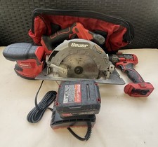 Bauer 20V Tool Lot Impact Driver Circular Saw Sander Battery Charger & Bag