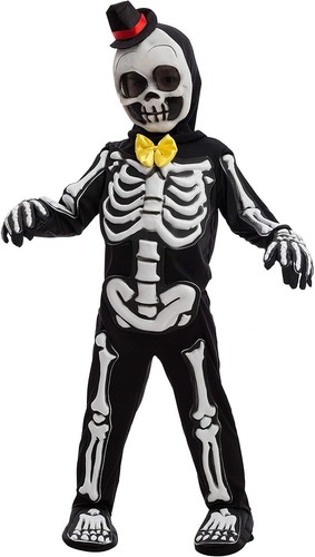 Glows in the Dark Skeleton Costume for Boys, Halloween Bone Jumpsuit for Kids - Picture 3 of 6