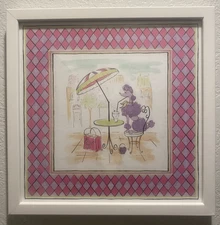 Bombay Compant Kids GiGi Collection Vintage Framed Art Print - "Cafe Poodle"