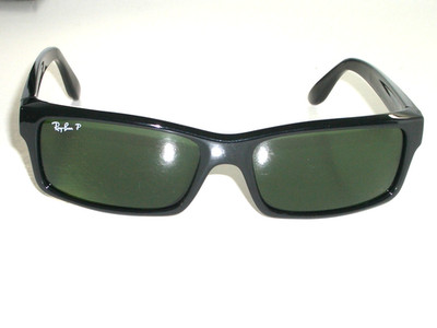 59[]17 RAY-BAN ITALY RB4151 601/K3 BLACK POLARIZED ACTIVE WAYFARER SUNGLASSES