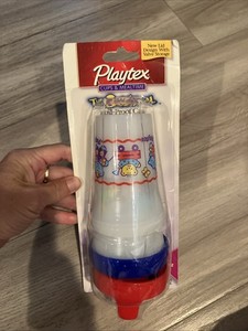 2Playtex 6 uncji Maluch Plastikowy odporny na rozlanie Szkolenie Sippy Cup Vintage Fioletowy 2001*