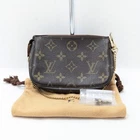 LOUIS VUITTON Monogram Mini Pochette Accessoires Brown M58009 FL1014 Auth LV