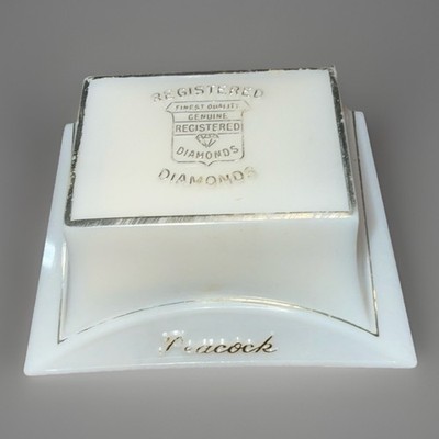 Vintage Celluloid Presentation Ring Box White With Grey Velvet USA
