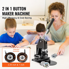 Button Maker Machine, Multiple Sizes 1 2.25 Inch Badge Punch Press Kit, Childre