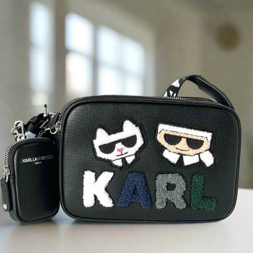 KARL LAGERFELD / ショルダーバッグ/--/BLK Karl Lagerfeld Maybelle Camera Bag Felt Ikons Black Crossbody