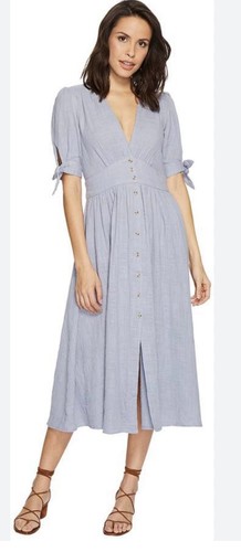 Free People Love of My Life Cotton Gauze Midi Dress Small in lilac