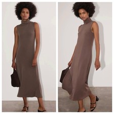 NWT Everlane Madison midi dress Butterknit Espresso turtleneck soft minimalist S
