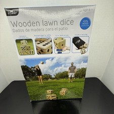 Crane Wooden Lawn Dice Giant Outdoor Game Set w/ Carry Bag 6 Solid Wood Dice