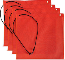 4PCS 18x18" Red Safety Flags   Weatherproof Mesh with Grommets  Bungee for Truc