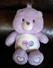 CARE BEARS VINTAGE SHARE BEAR PLUSH GLOW IN THE DARK 13" TALL. YEAR: 2003.