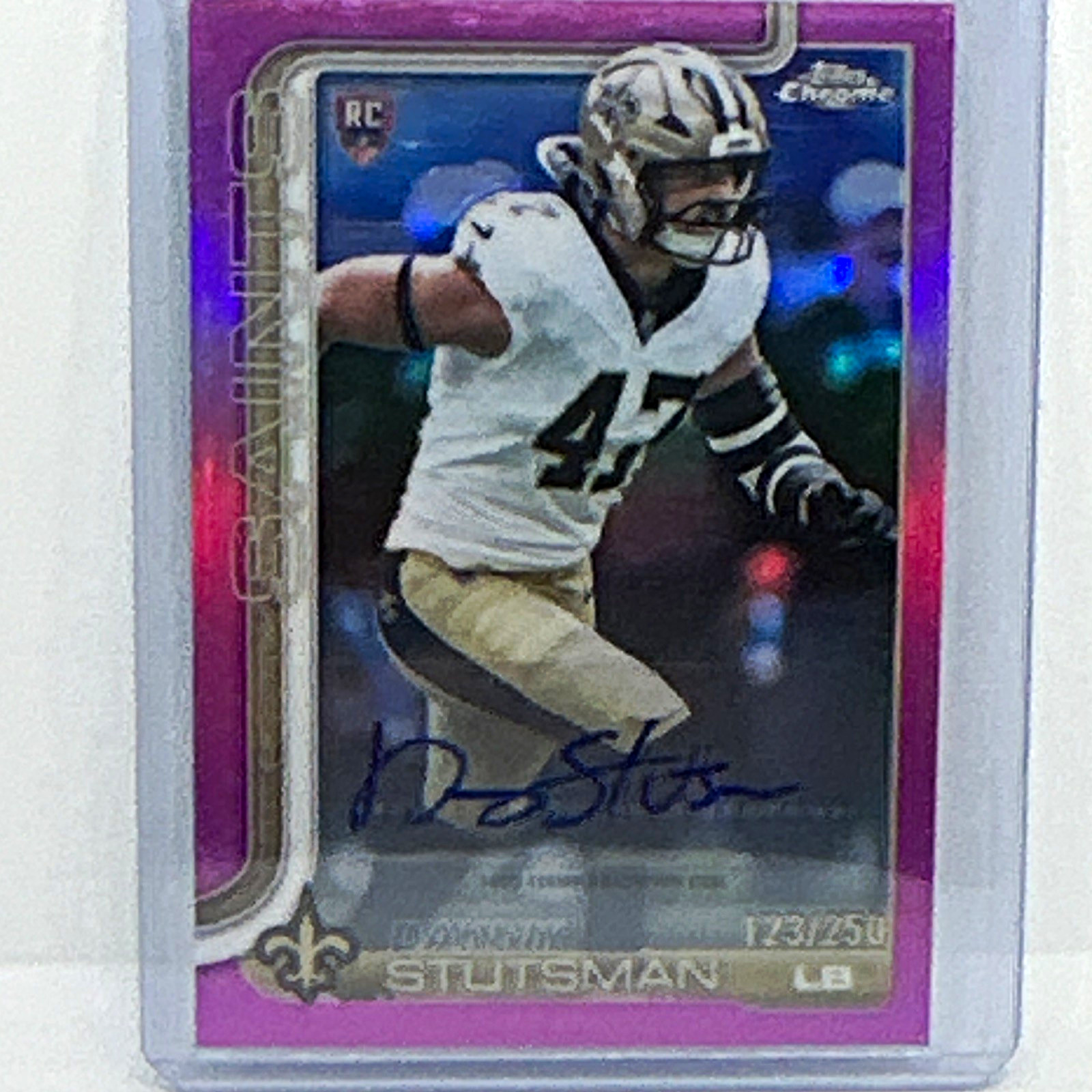Topps Chrome 2025 Danny Stutsman #RA-DS RC Pink Autograph Saints Rookie