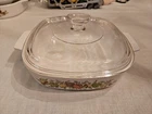 Vtg Corning Ware Spice of Life A-3-B L'Echalote 8 x 8 x 1 3/4" w Pyrex Lid