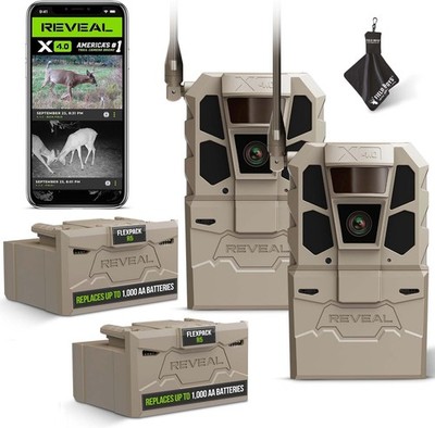 Tactacam Reveal X 4.0 Cellular Trail Camera (2PK) + 2 FlexPack R5 Batteries
