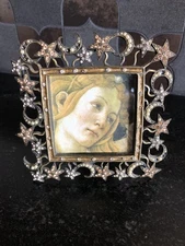 AUTHENTIC SIGN JAY STRONGWATER 2000 CRESCENT MOON STARS CRYSTAL PICTURE FRAME