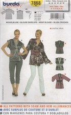 Burda Schnittmuster 7868 EASY Wickel Bluse Top Obi Bindegürtel Gr. 10 - 20 NEU