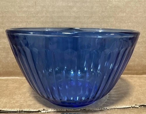 Vintage Pyrex Cobalt Blue 3 Cup Ribbed Glass Mixing Bowl