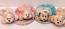 LOT 4 PUPPY SURPRISE BABIES  SLEEPING Bag Hasbro Vintage 1992 Boy Girl PINK TAN