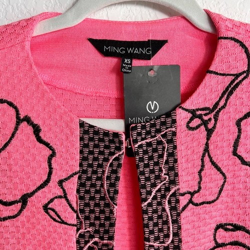 Ming Wang Floral Pink Lemonade Jacket Size XS Brand New - Picture 6 of 7