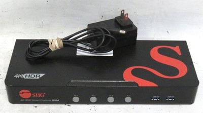 SIIG 4-Port HDMI 4K HDR Smart Console KVM Switch B4P2208X * Working, +Adapter
