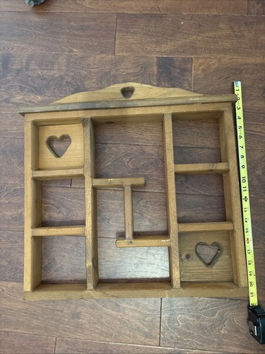 Caja de sombra recortada corazón madera años 90 de colección baratija estante de pared casa de campo