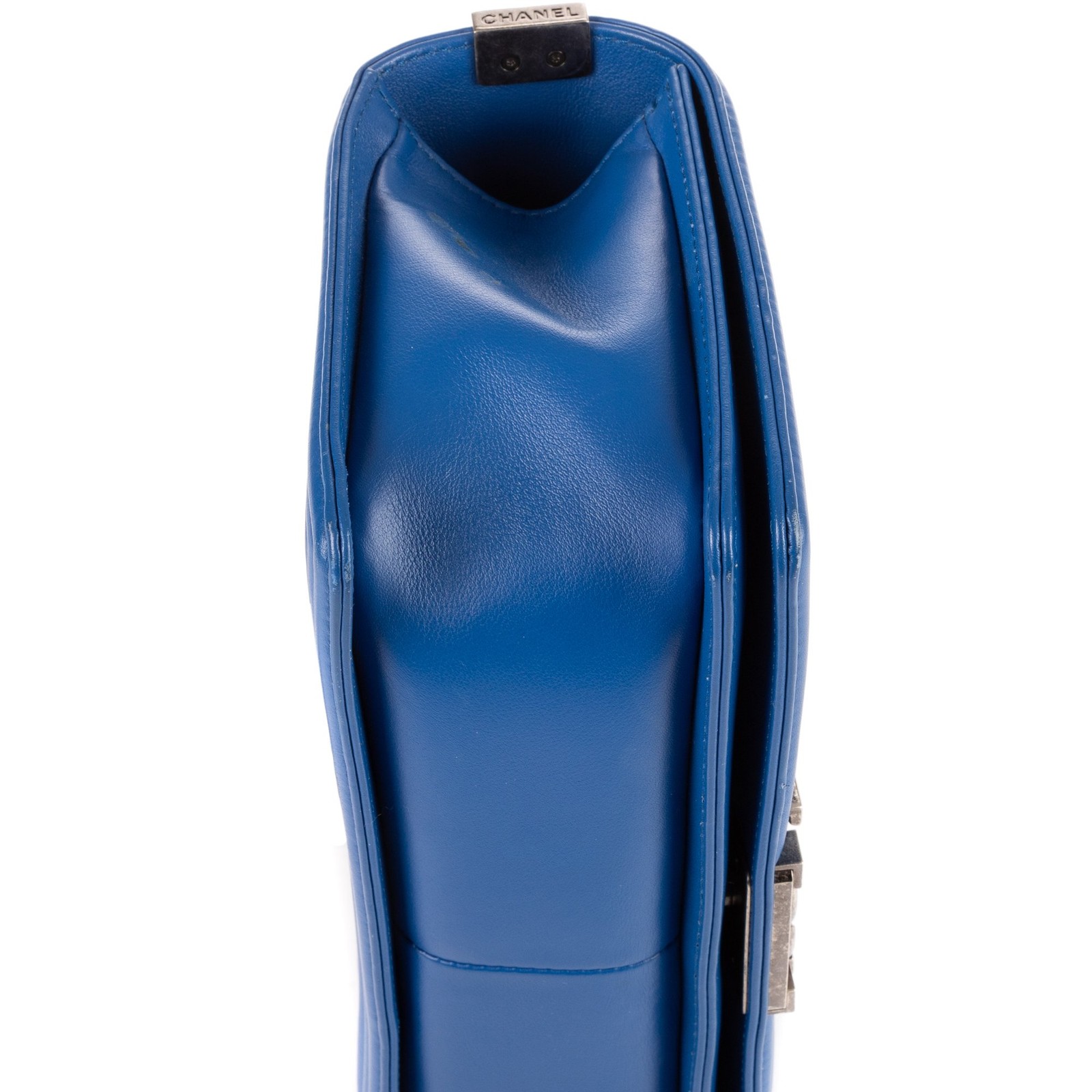 Chanel Boy Chevron Blue with Papers Unisex Bag #BCP053 image 7