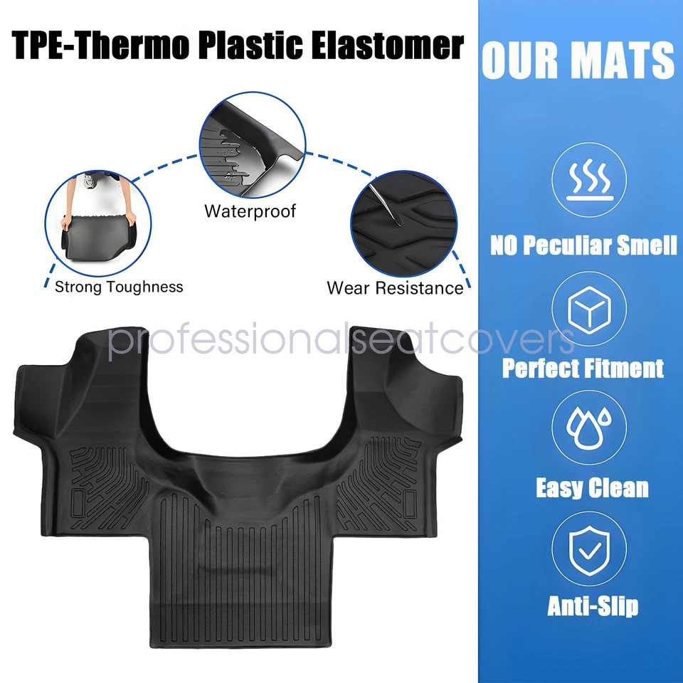 For 2015-2023 Chevy Express/GMC Savana 2500/3500 TPE Front Floor Mats Liner 3D - Image 3 of 4