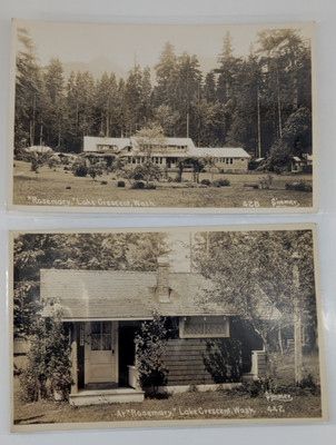 RPPC Post Cards Rosemary Inn Lake Crescent Washington Lot of 2 Simmer