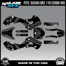 Graphics Kit for Suzuki DRZ110 2000-2009 Icon Series - Smoke