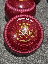 Henselite TIGER Pro Lawn Bowls Size 5H Ruby Rich WB27