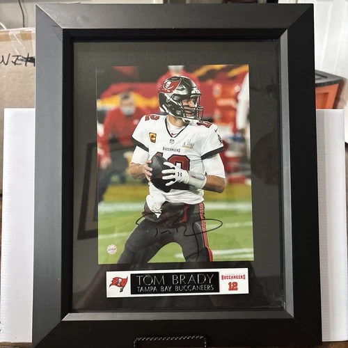 Tom Brady Signed & Framed Photo With Nameplate And COA Tampa Bay Buccaneers