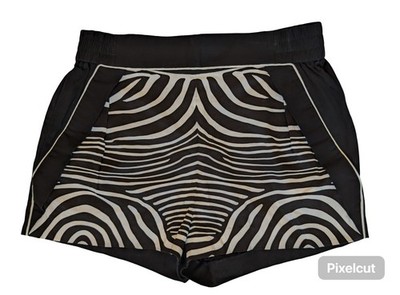 Ohne Titel Zebra Stripe Black Micro Shorts 2, 1.5'' Inseam, Cotton Lycra
