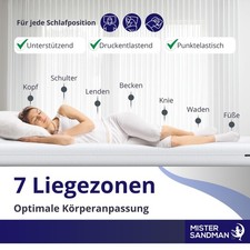 Kaltschaummatratze 7-Zonen Höhe ca. 15cm Härte H2&H3 90x200 140x200 160x200