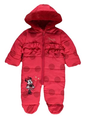 Disney Minnie Mouse Red Spotted Padded Fleece Lined Snowsuit Newborn Up To  Lbs UK