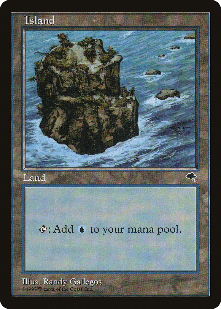 Island (Rocky Path) #335 (MP) Tempest TMP Magic MTG