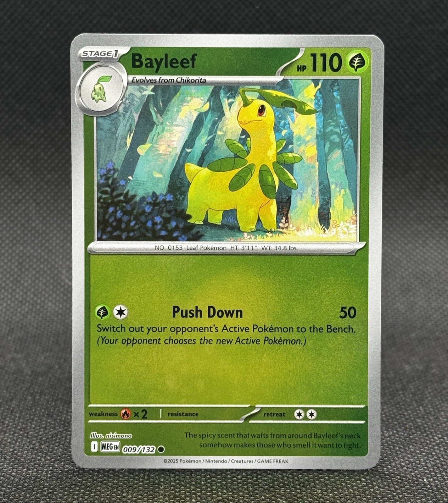 Bayleef 009/132 Common Mega Evolution Pokemon Reverse Holo Near Mint