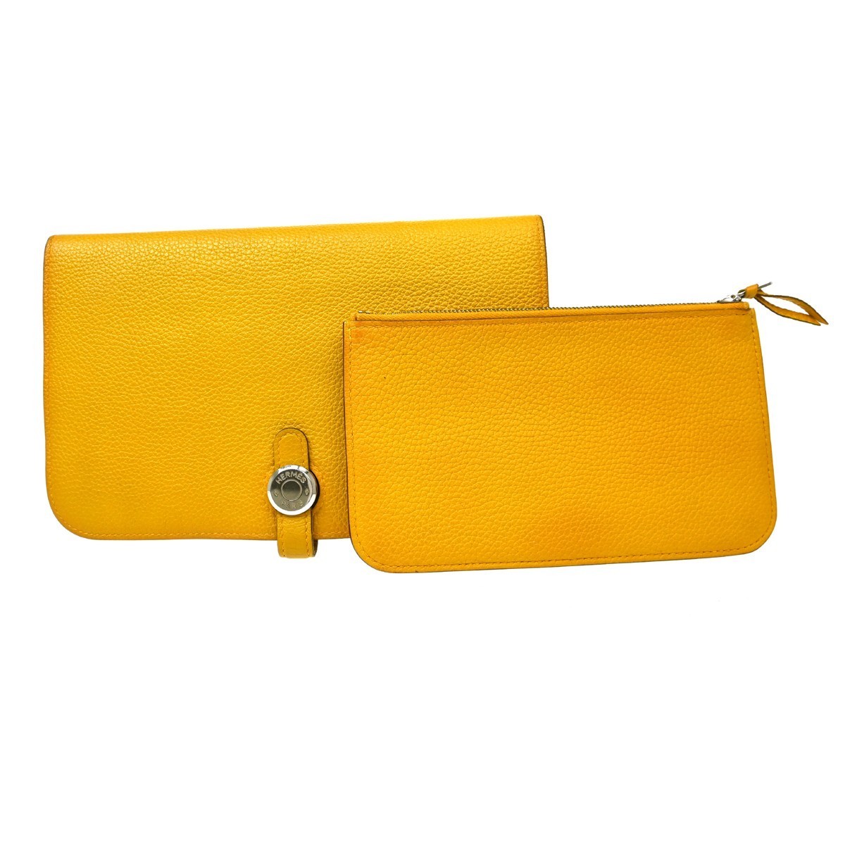 Hermes Dogon Duo Combined Leather Yellow Wallets Accessory