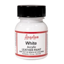 Angelus White Acrylic Leather Paint 1 Fl Oz Quick Dry Flexible Water Based