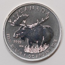 2012 Canada $5 Wildlife Series - Moose - 1 oz .9999 Silver