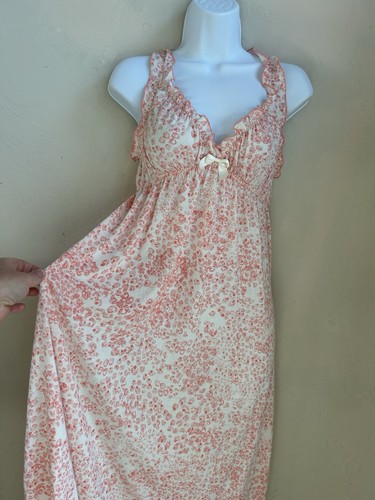 Vintage 90s Y2K Oscar De La Renta Pink Maxi Babydoll Slip Dress Nightgown L - Picture 3 of 12